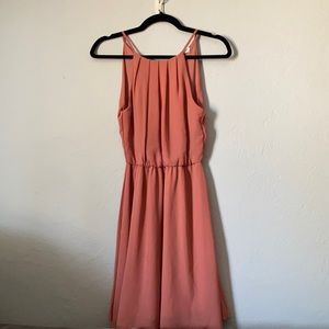 Pink high neck dress